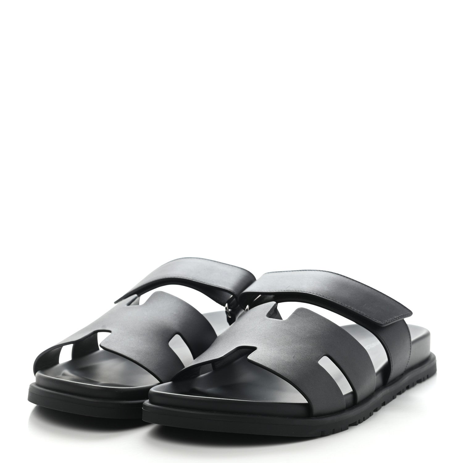 Hermes Calfskin Mens Chypre Sandals 45 Black 3 of 8