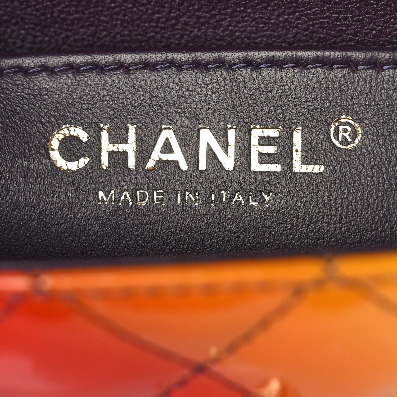 Chanel Shaded Patent Calfskin Quilted Mini Rectangular Flap Red Yellow Dark Purple 6 of 9