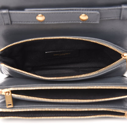 Saint Laurent Lambskin Diamond Quilted Monogram Angie Chain Bag Dark Smog 4 of 11