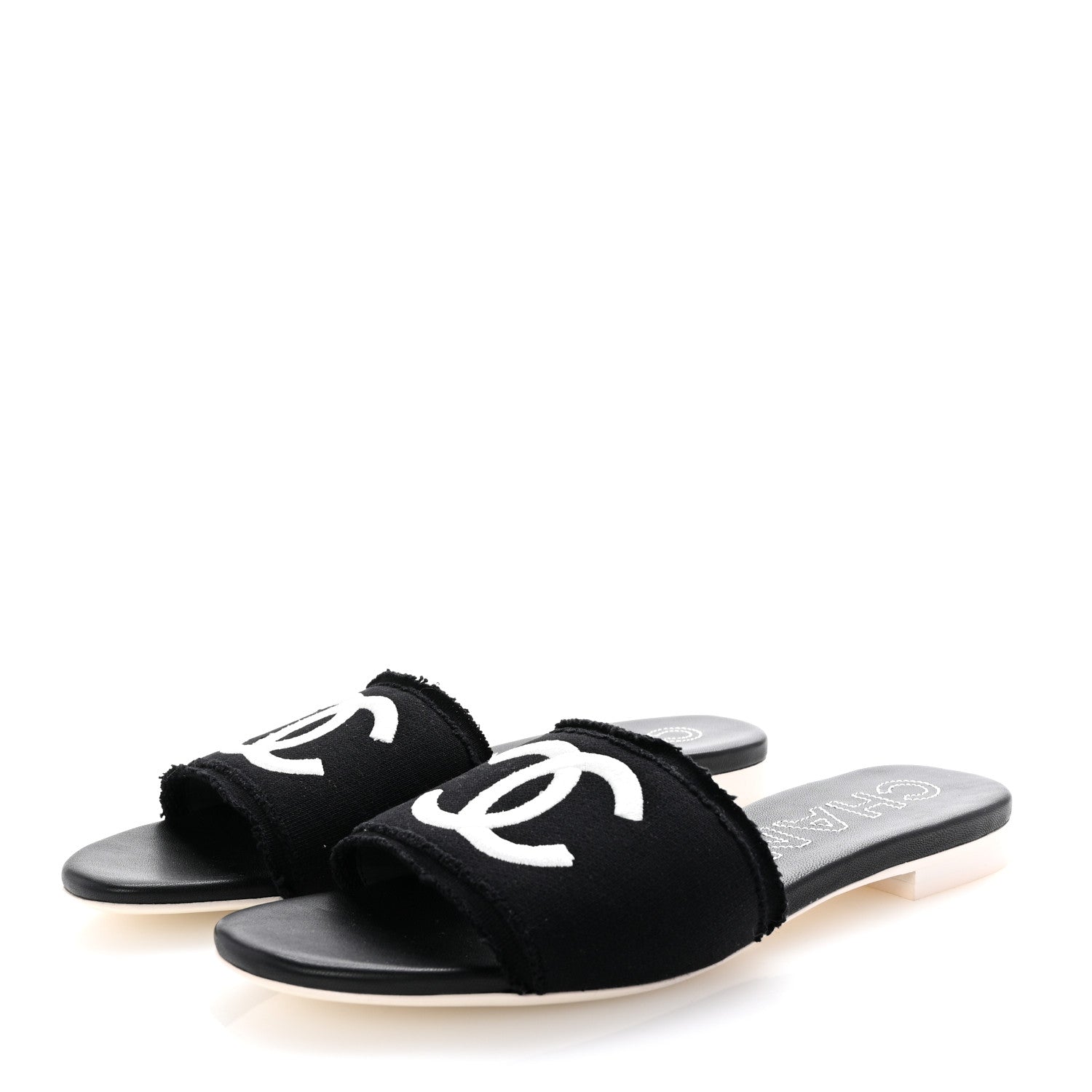 Chanel Jersey Knit CC Mules 39 Black 4 of 9