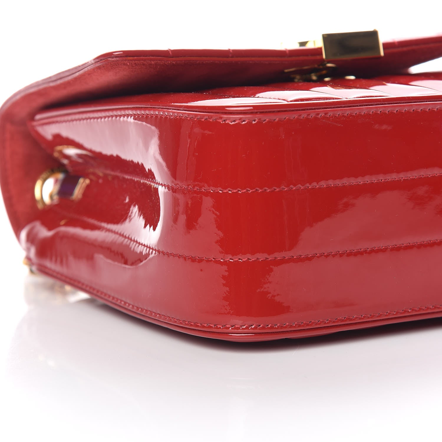 Saint Laurent Patent Calfskin Matelasse Monogram Medium Vicky Chain Bag Rouge Eros 5 of 9