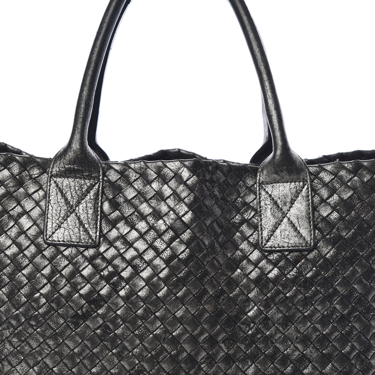 Metallic Nappa Intrecciato Medium Moon Cabat