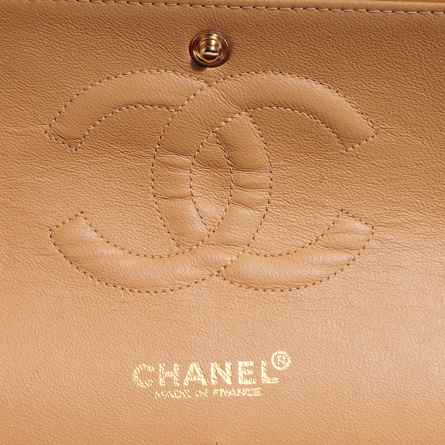 Lambskin Medium Double Flap Beige