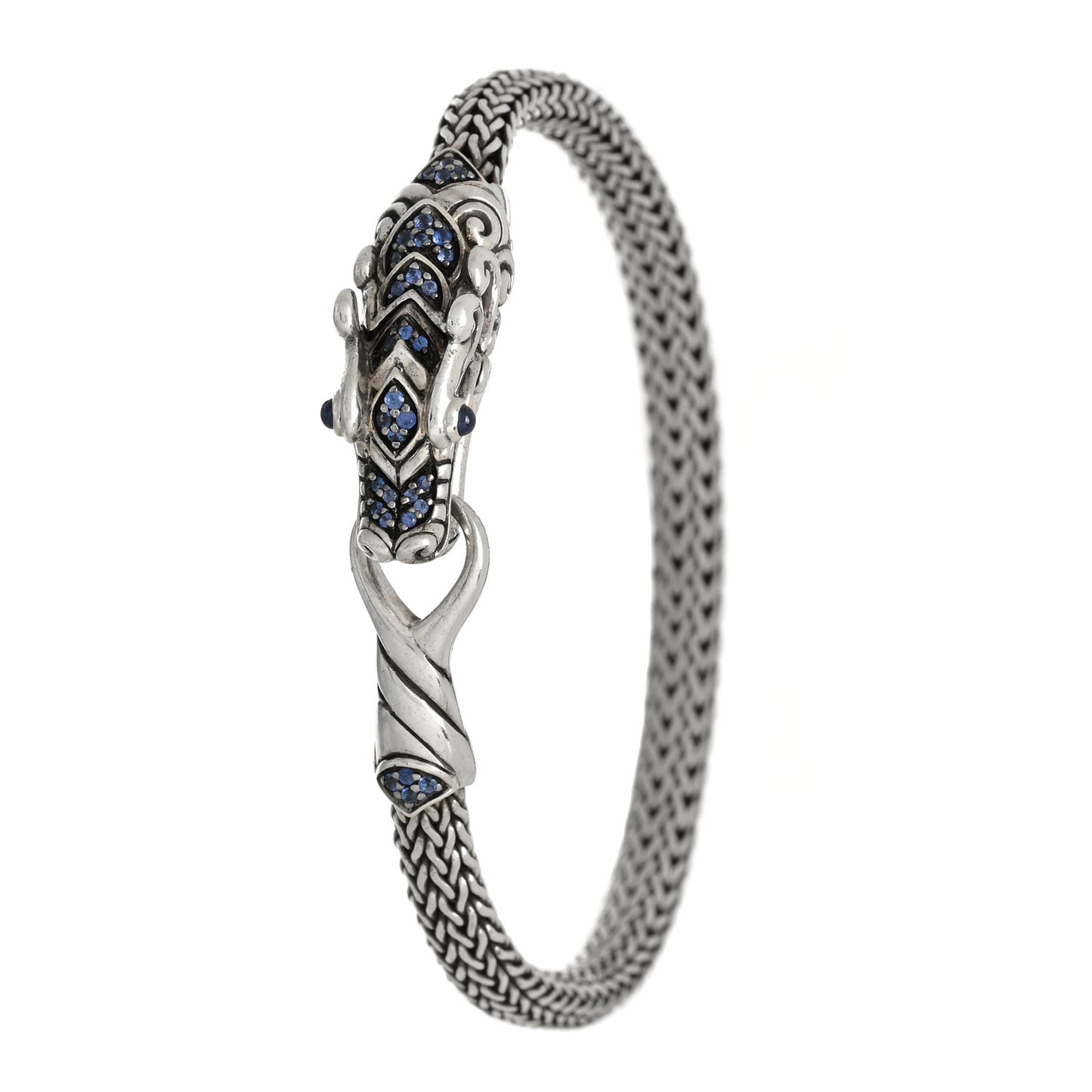 Sterling Silver Blue Sapphire Legends Naga Station Bracelet