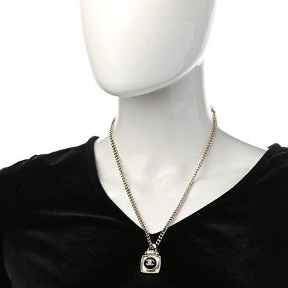 Chanel Crystal Resin CC Perfume Bottle Necklace Gold 2 of 5