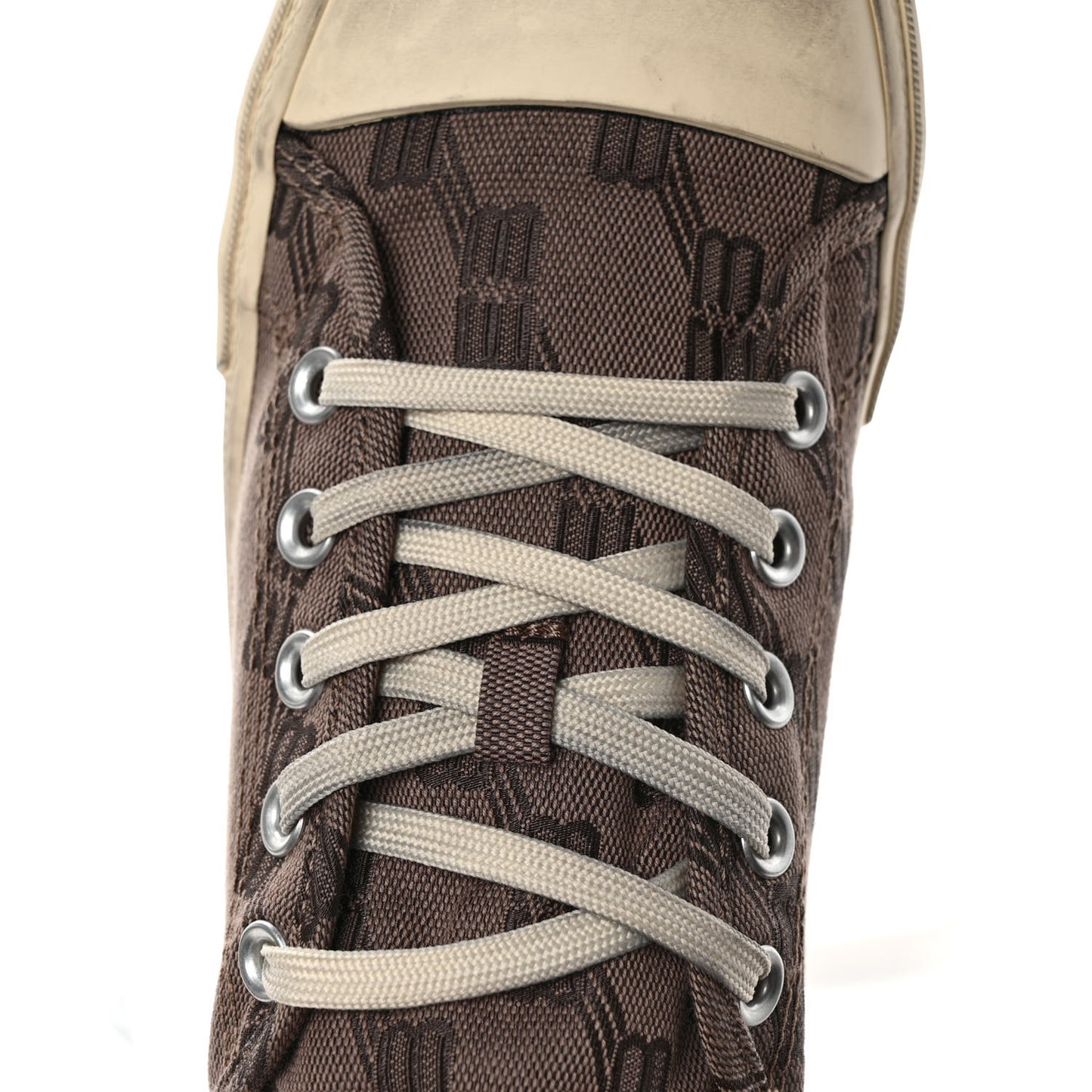 Jacquard BB Monogram Distressed Womens Paris Low Top Sneakers 40 Dark Mink Grey Brown