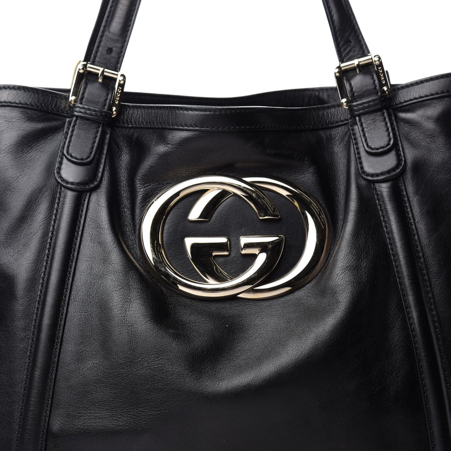 Calfskin Large Britt Shoulder Bag Black