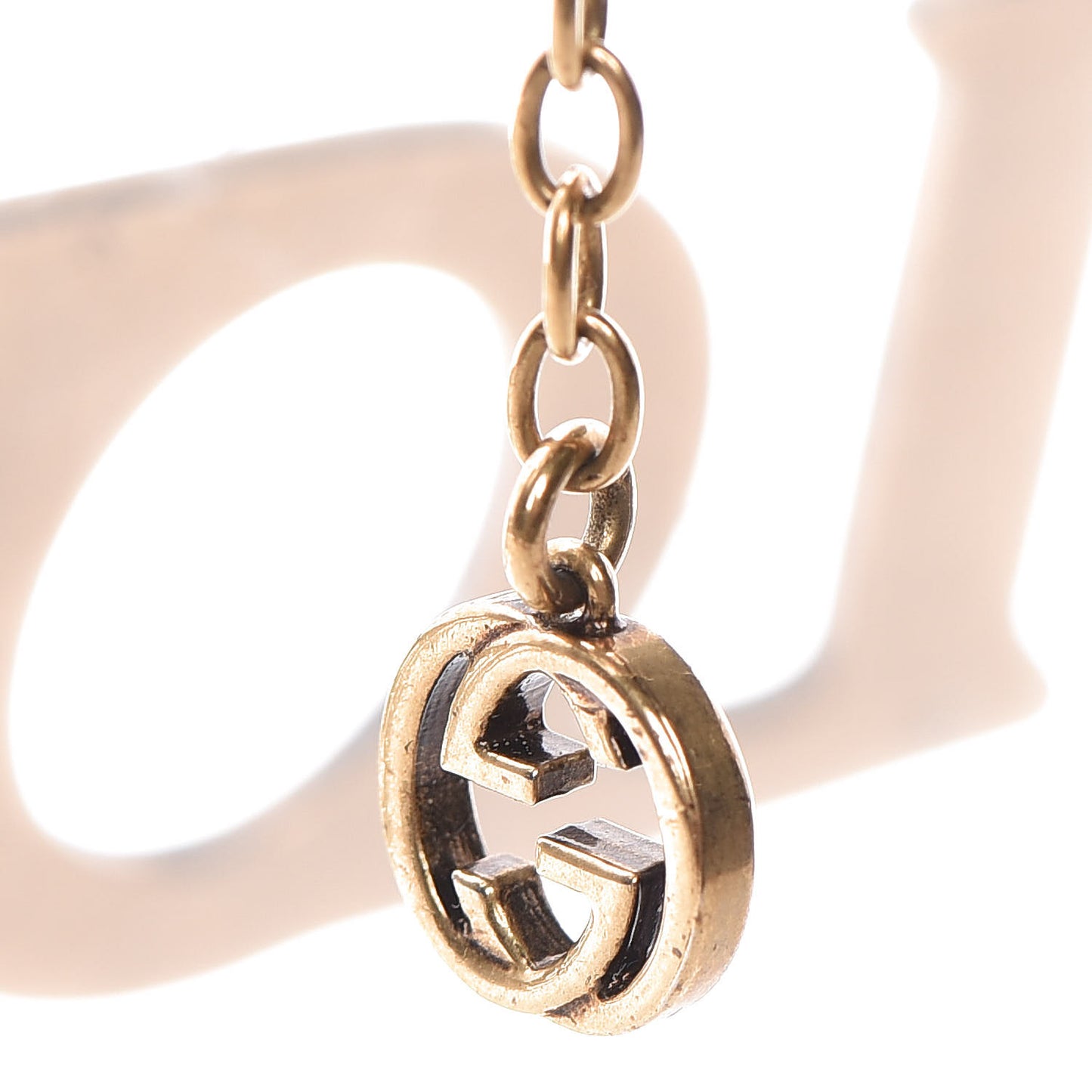 Metal Crystal Loved Short Necklace Aged Gold