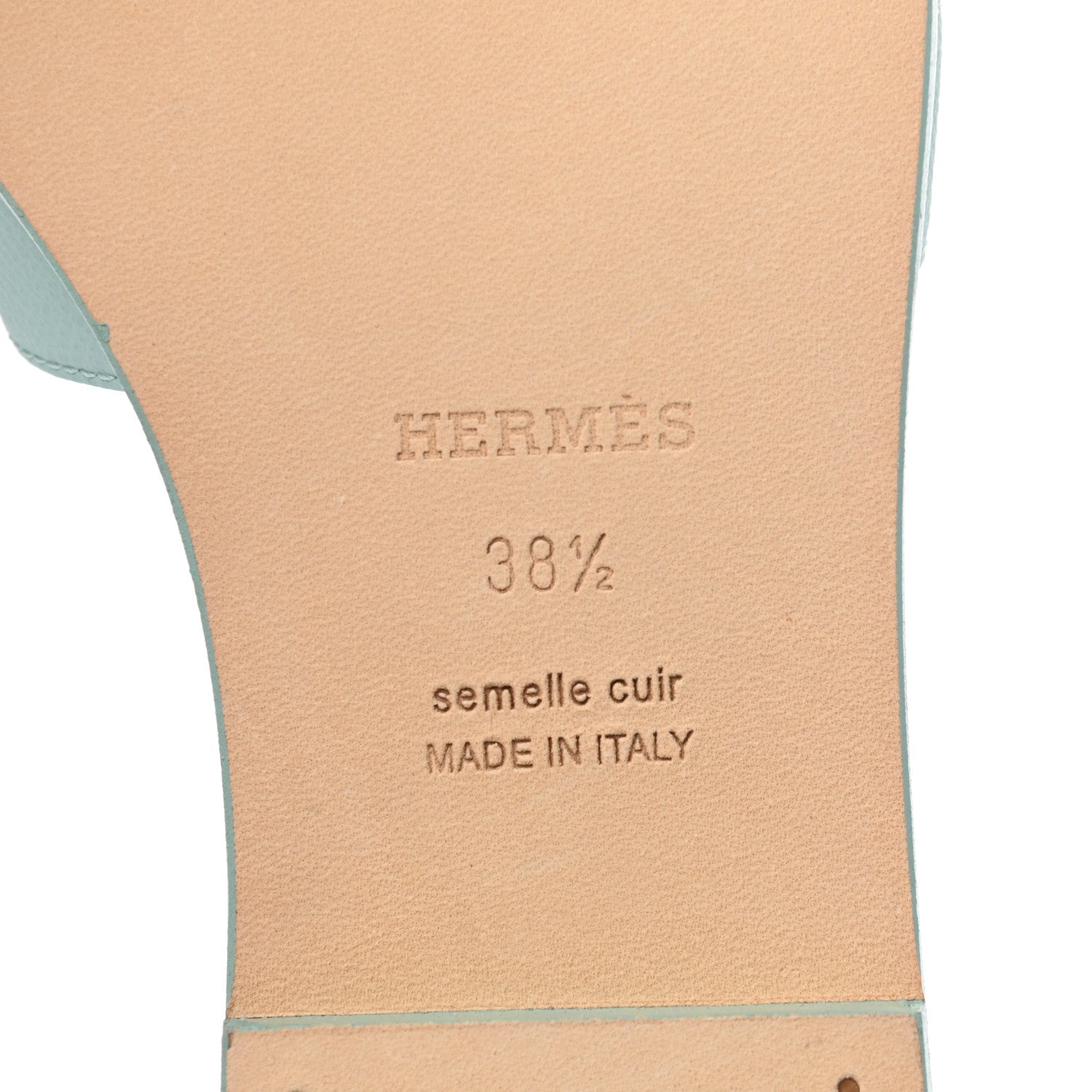 Hermes Epsom Oran Sandals 38.5 Vert Embrun 7 of 8