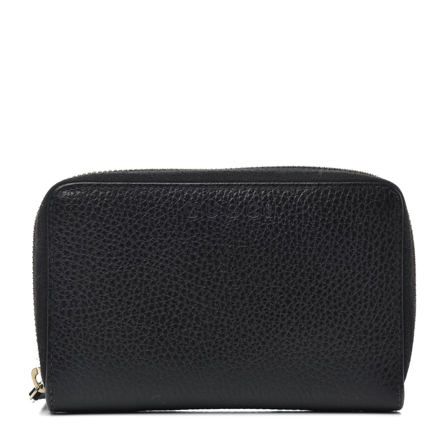 Gucci Pebbled Calfskin Zip Around Wallet Black 1 of 6