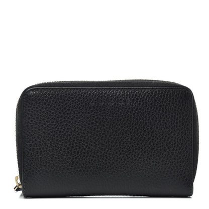 Gucci Pebbled Calfskin Zip Around Wallet Black 1 of 6
