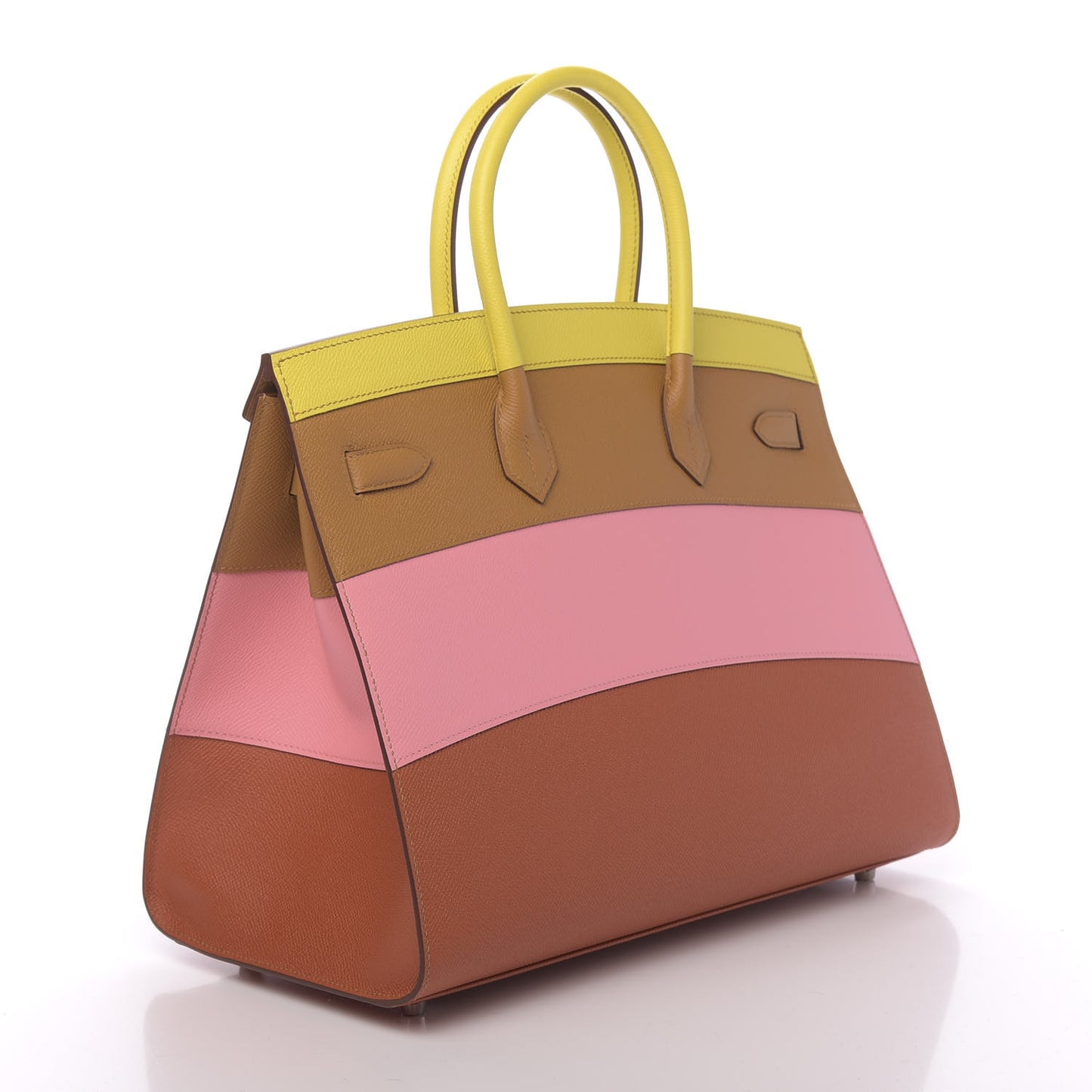 Epsom Sunrise Birkin Sellier 35 Lime Sesame Rose Confetti Terre Battue