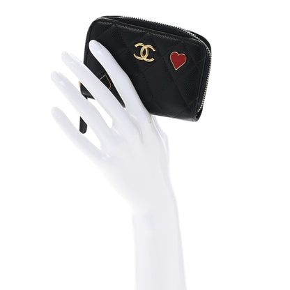 Chanel Caviar Enamel Coco Casino Quilted Zip Coin Purse Navy Blue 2 of 9