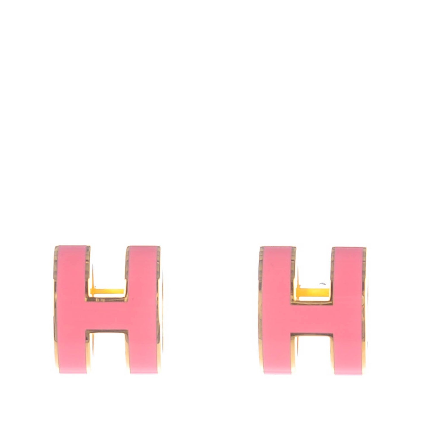 Gold Lacquered Pop H Earrings Rose Valentine