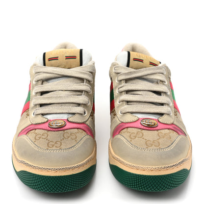 Gucci GG Monogram Nubuck Web Womens Screener Sneakers 37 New Sand Dusty Milk Pink 2 of 10