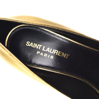 Saint Laurent Calfskin Opyum 85 Pumps 38 Gold 7 of 9
