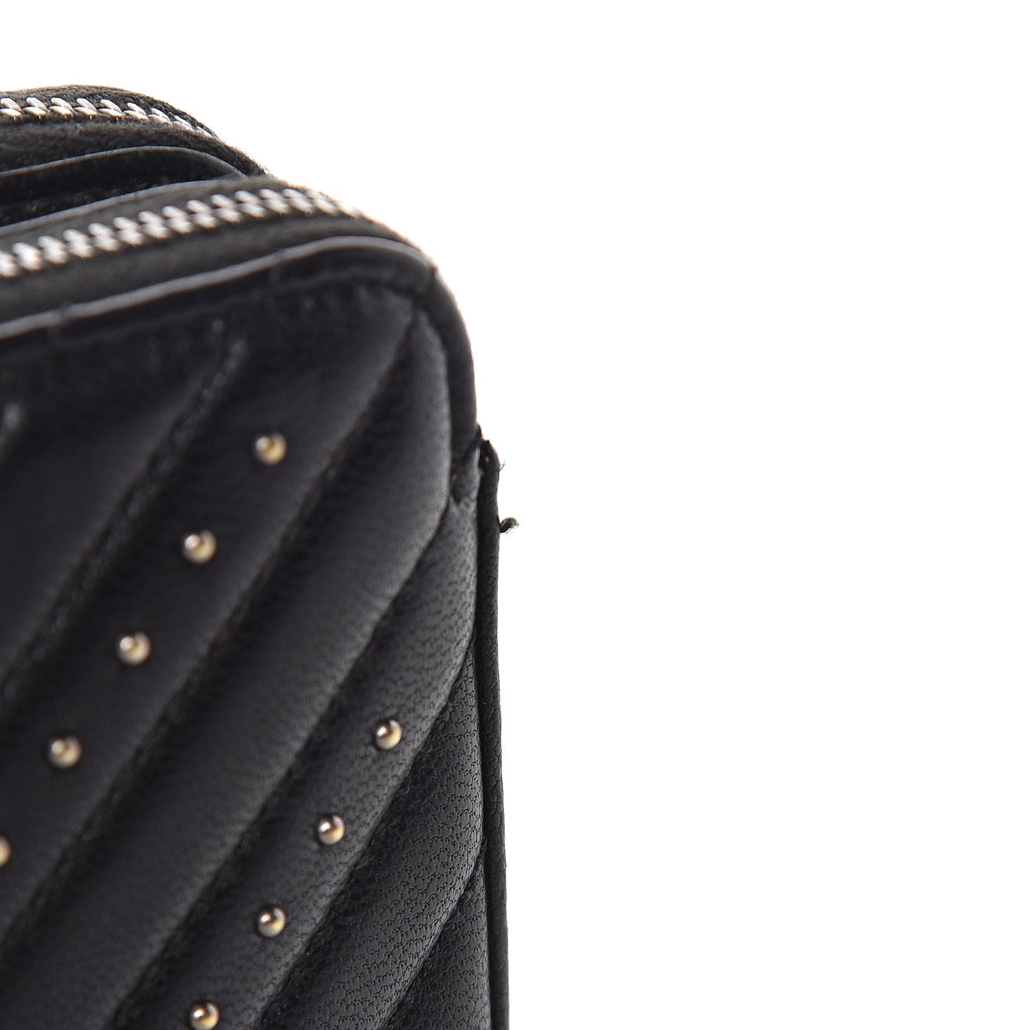 Chanel Sheepskin Chevron Quilted Studded Reissue Small Clutch With Chain Black 14 of 14