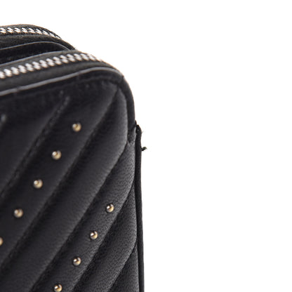 Chanel Sheepskin Chevron Quilted Studded Reissue Small Clutch With Chain Black 14 of 14