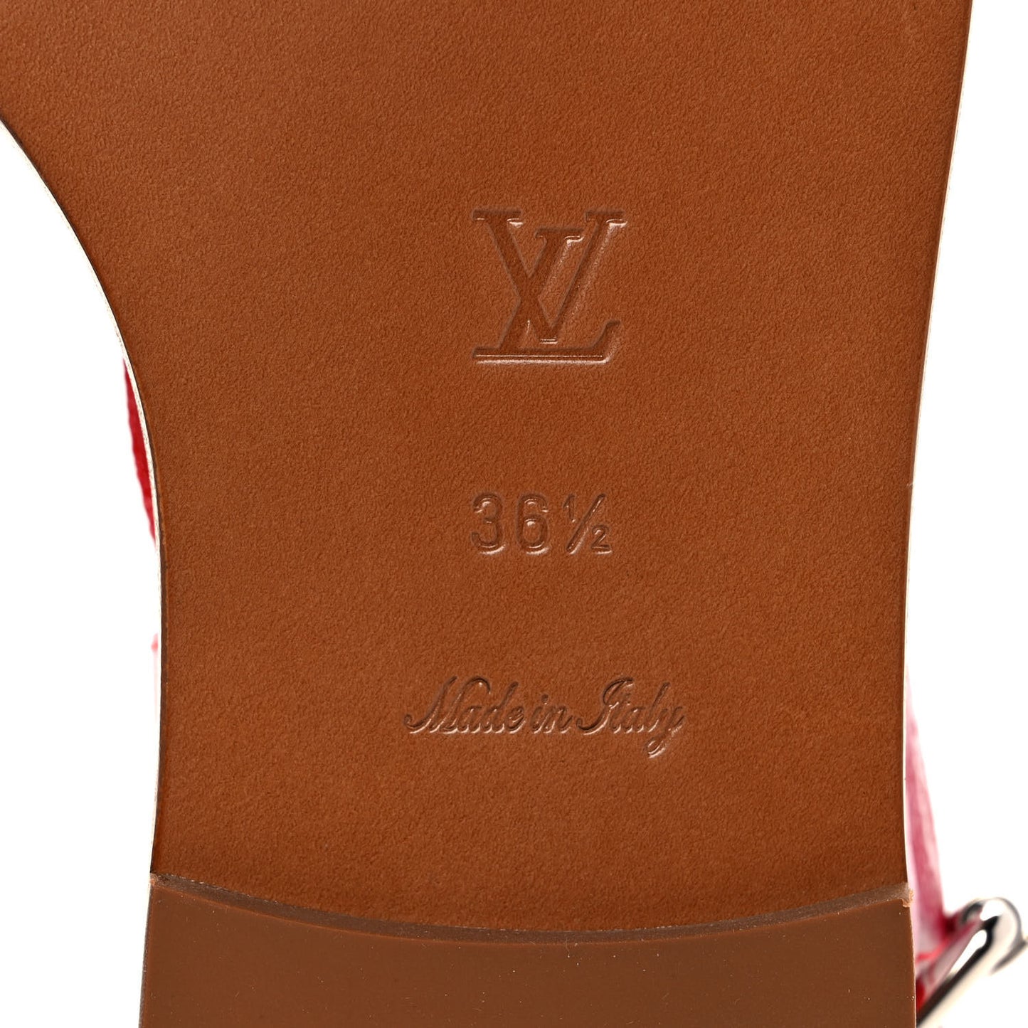 Monogram Escale Palma Flat Sandals 36.5 Rouge