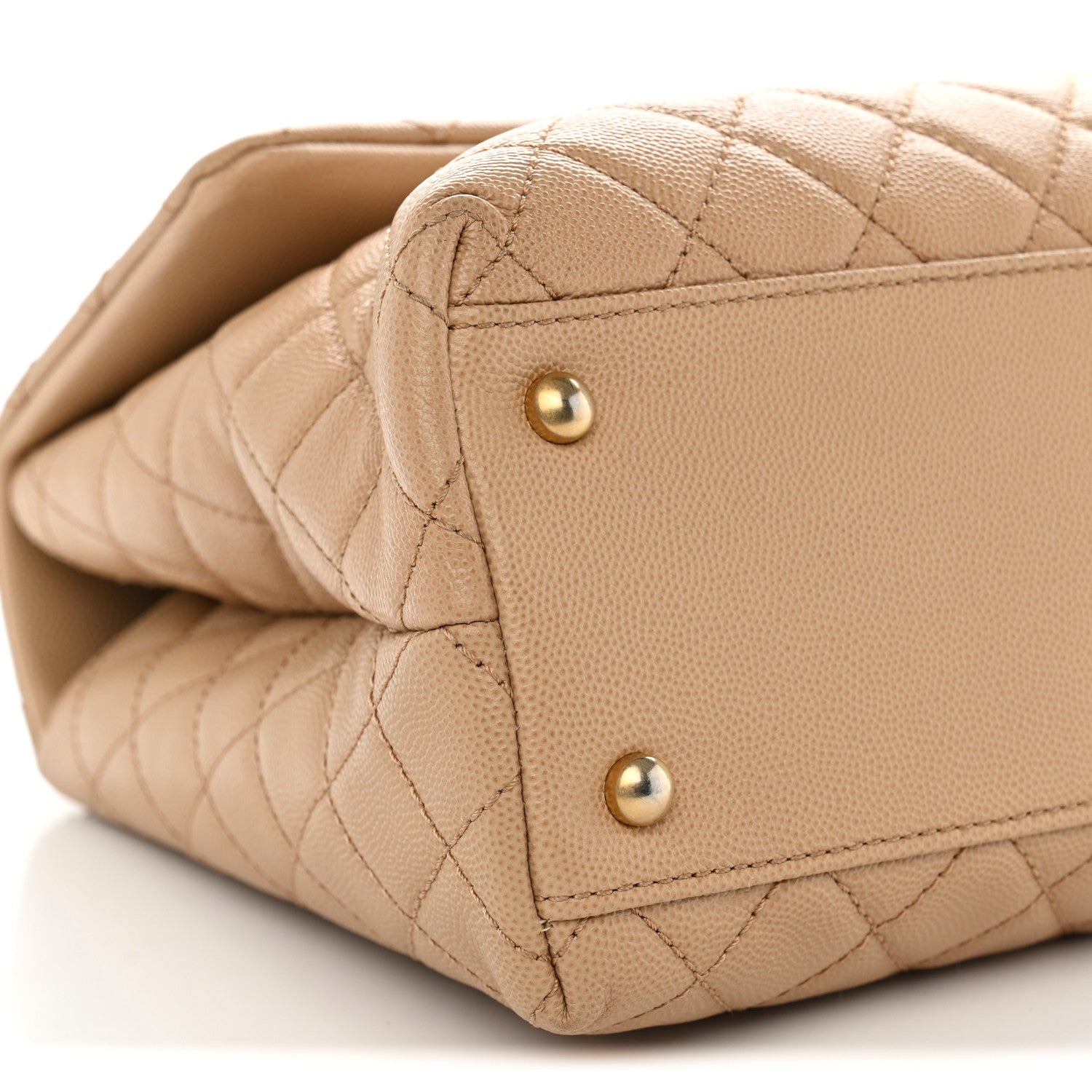 Chanel Caviar Quilted Medium Coco Handle Flap Beige 9 of 10