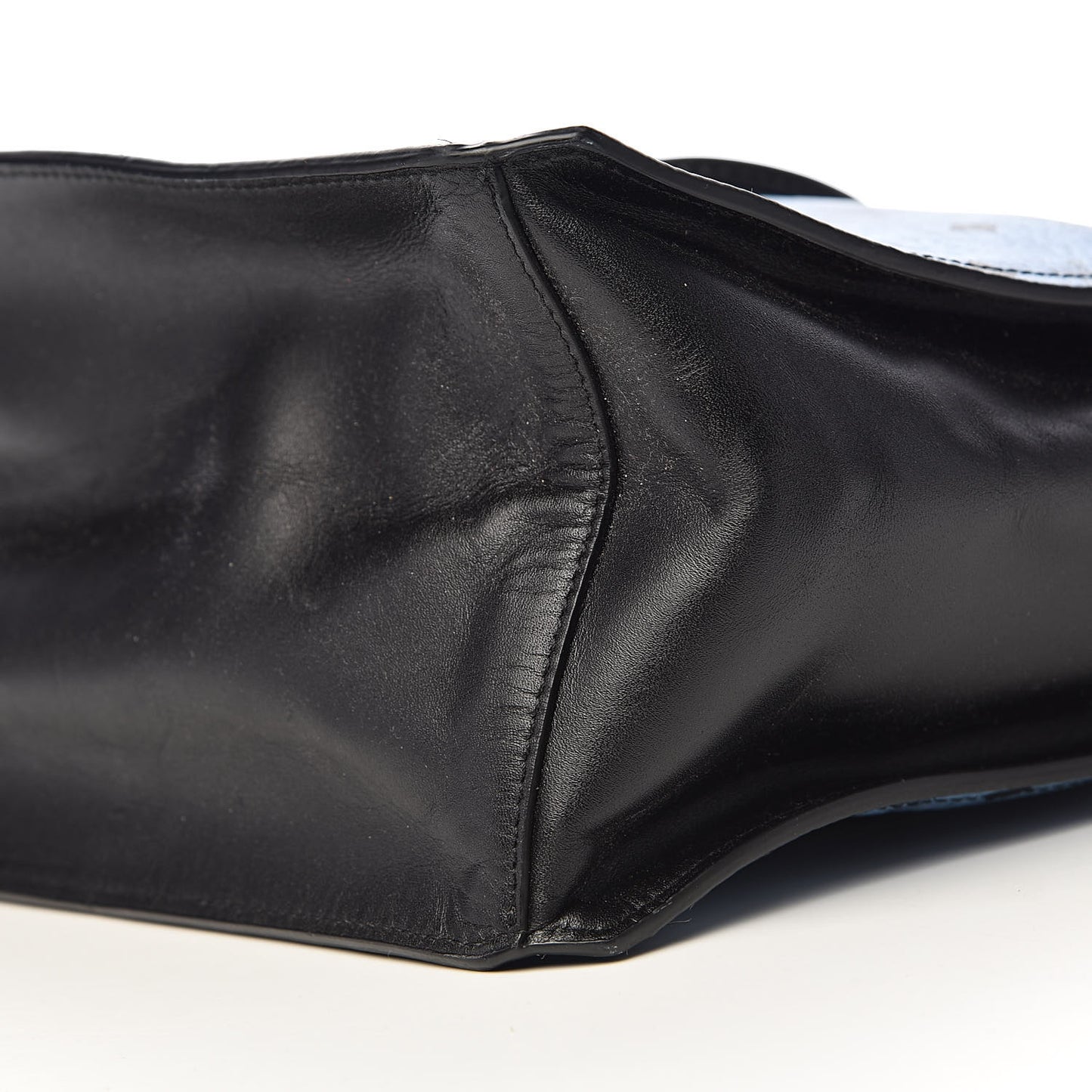 Visetos Calfskin Drawstring Shoulder Bag Munich Blue