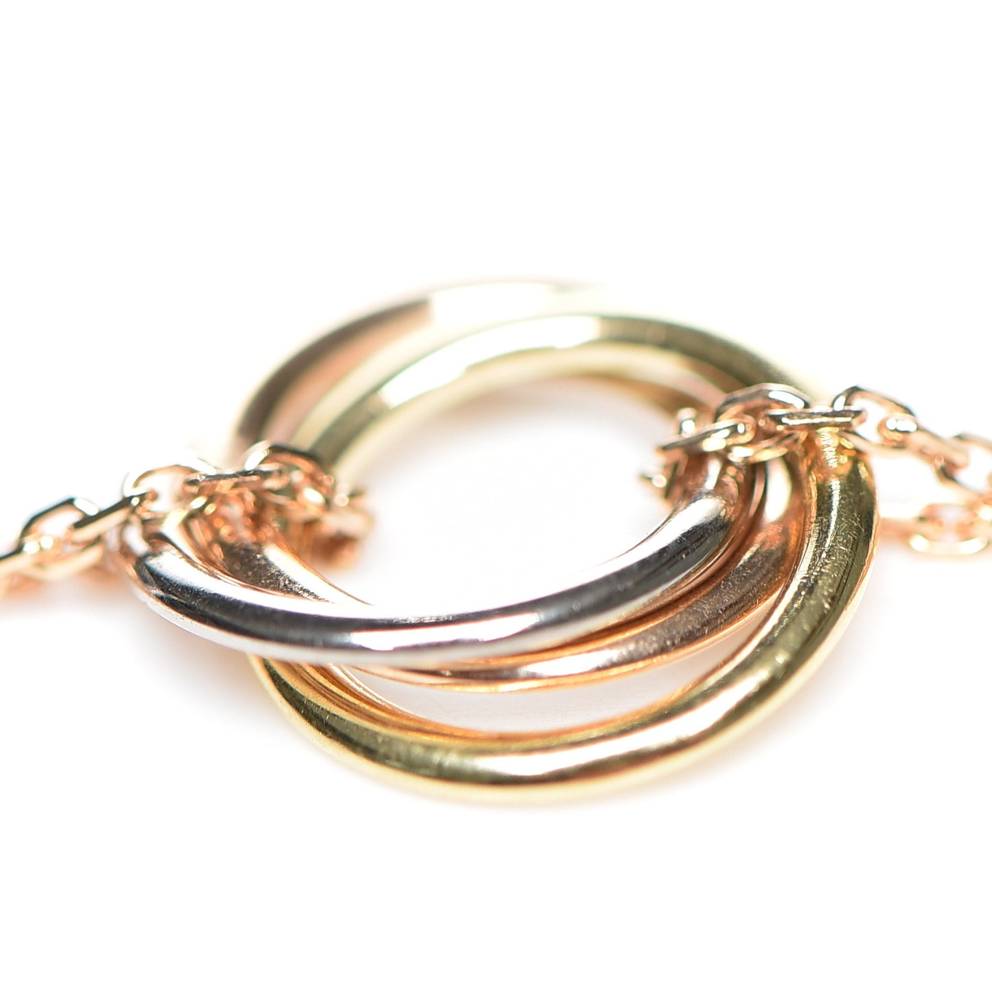 18K Pink Yellow White Gold Trinity Bracelet