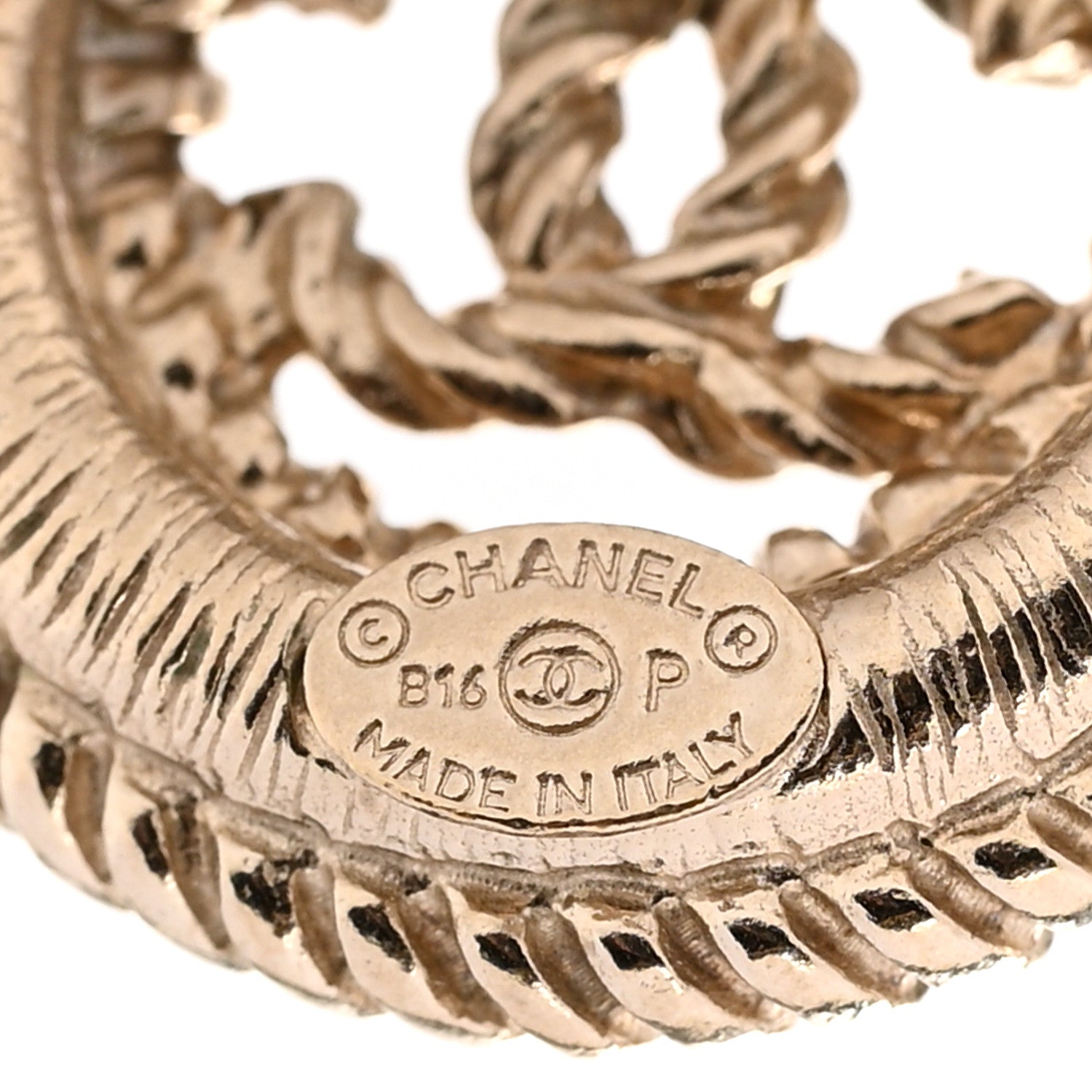 Chanel CC Round Earrings Gold 4 of 4