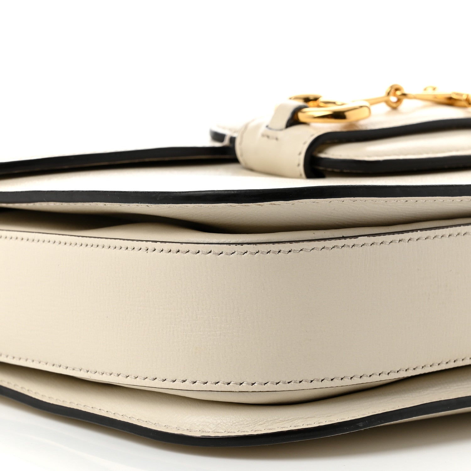 Gucci Azalea Calfskin Horsebit 1955 Shoulder Bag Mystic White 9 of 10