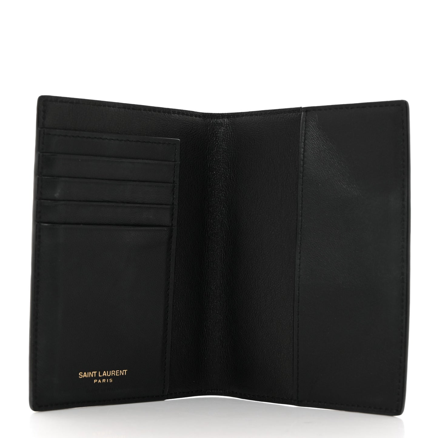 Crocodile Embossed Tiny Cassandre Passport Holder Black