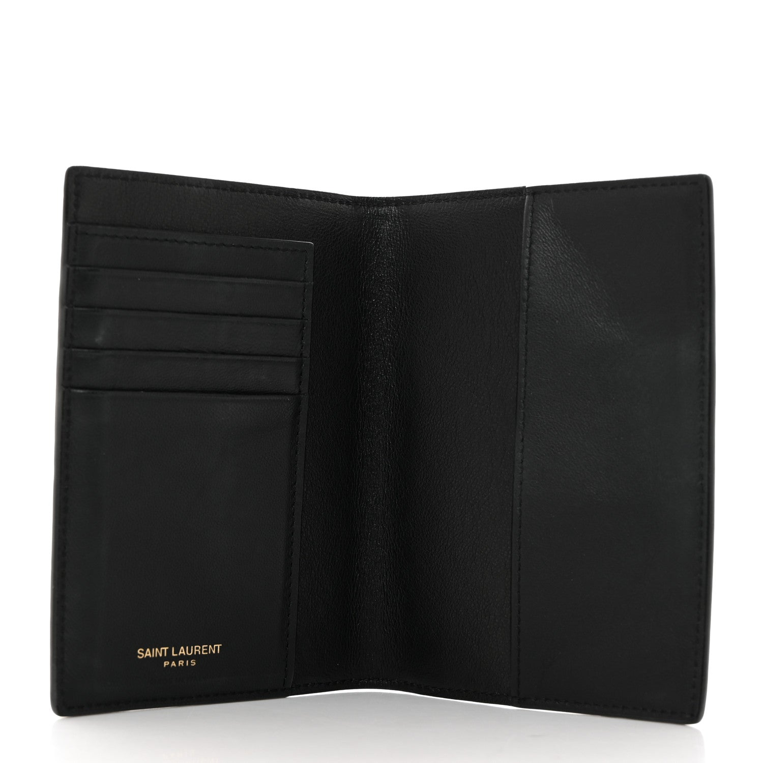 Saint Laurent Crocodile Embossed Tiny Cassandre Passport Holder Black 5 of 8