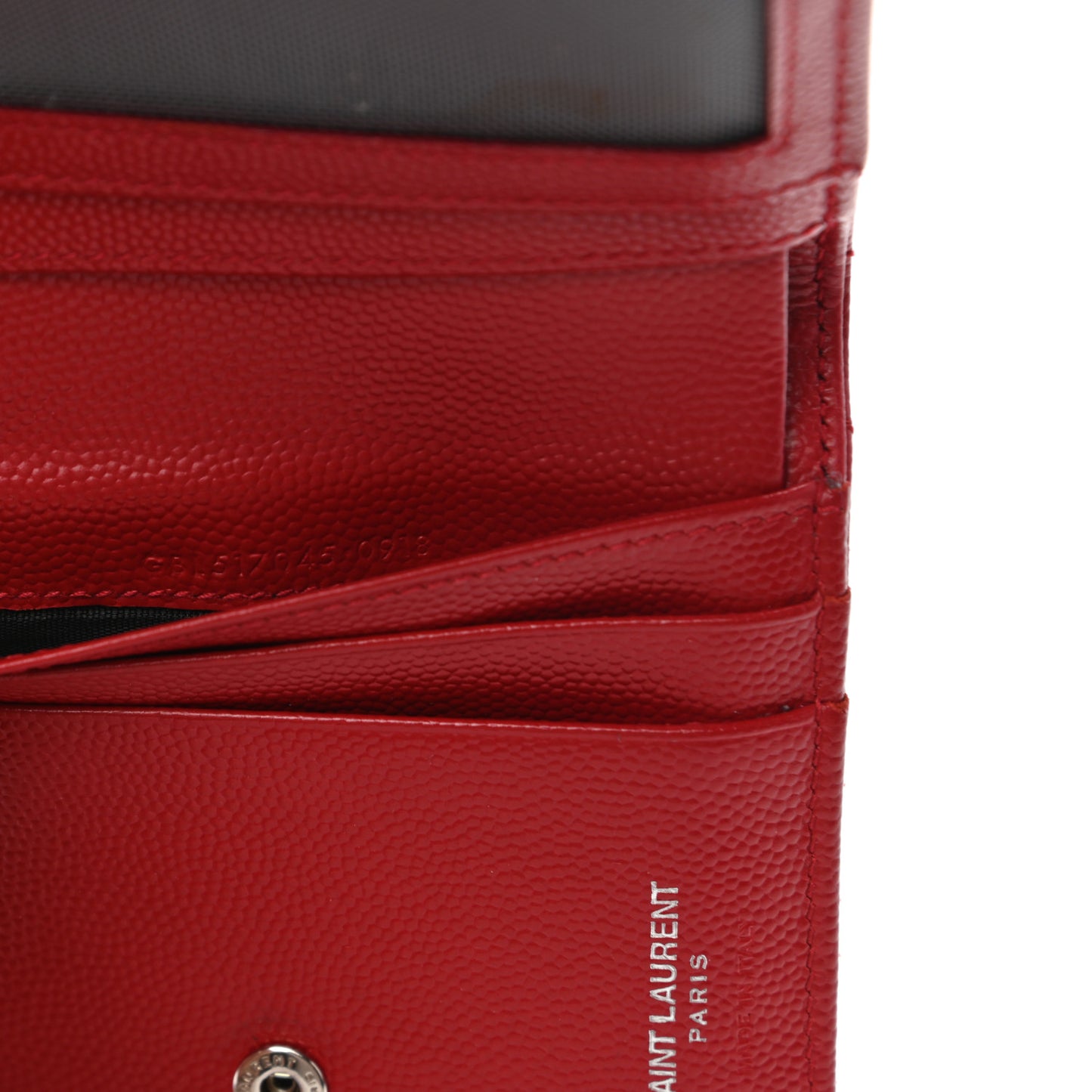 Grain De Poudre Matelasse Chevron Monogram Zipped Card Case Rouge Eros