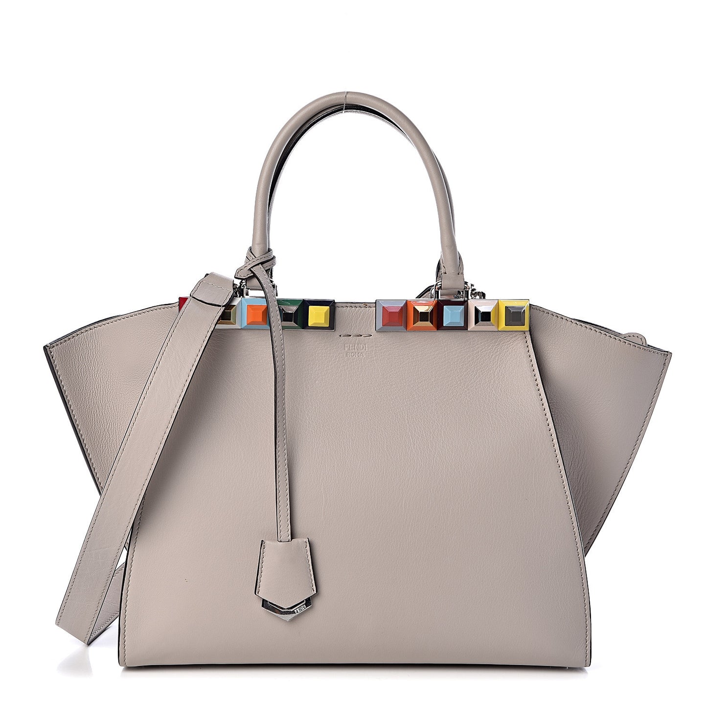 VItello Dolce Studded Petite 3Jours Tote Grigio Polvere Multicolor
