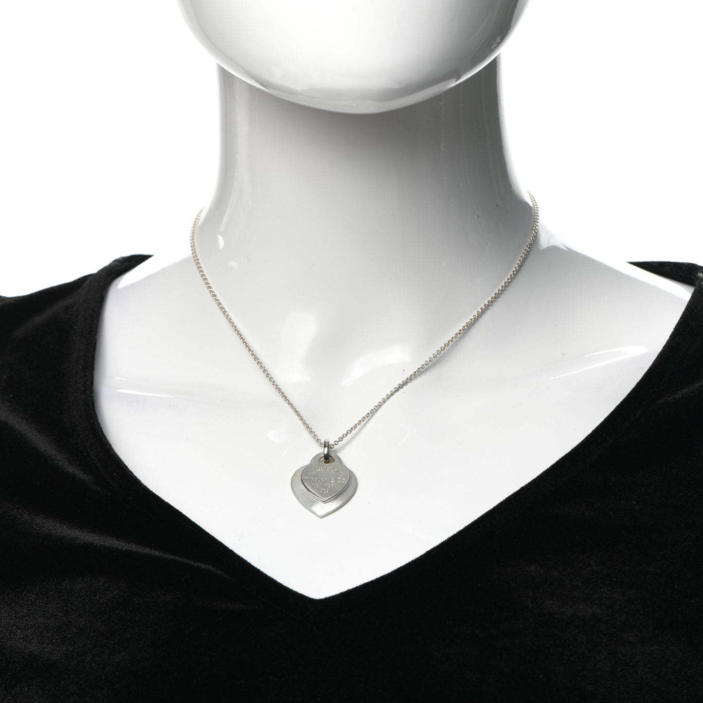 Sterling Silver Mother of Pearl Return to Tiffany Pendant Necklace