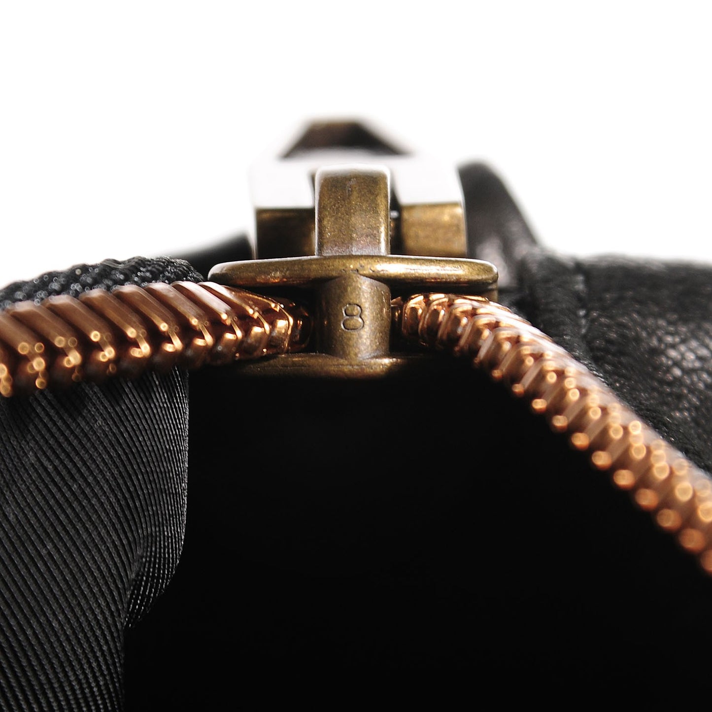 Pebbled Lambskin Rocco Black Antique Brass Hardware