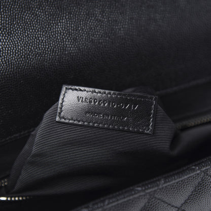 Saint Laurent Grain De Poudre Large Tri-Quilt Monogram Satchel Black 6 of 10