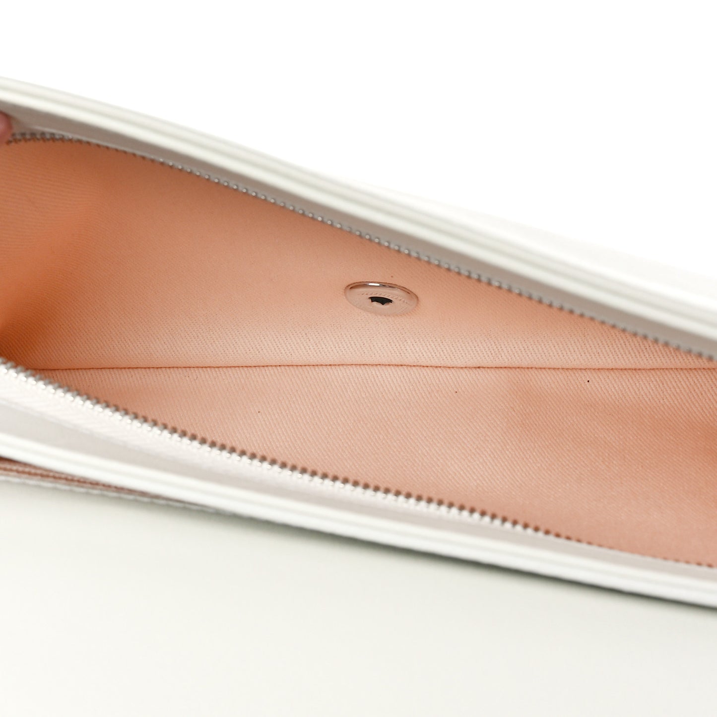 Lambskin Quilted Metallic Bubble Clutch White
