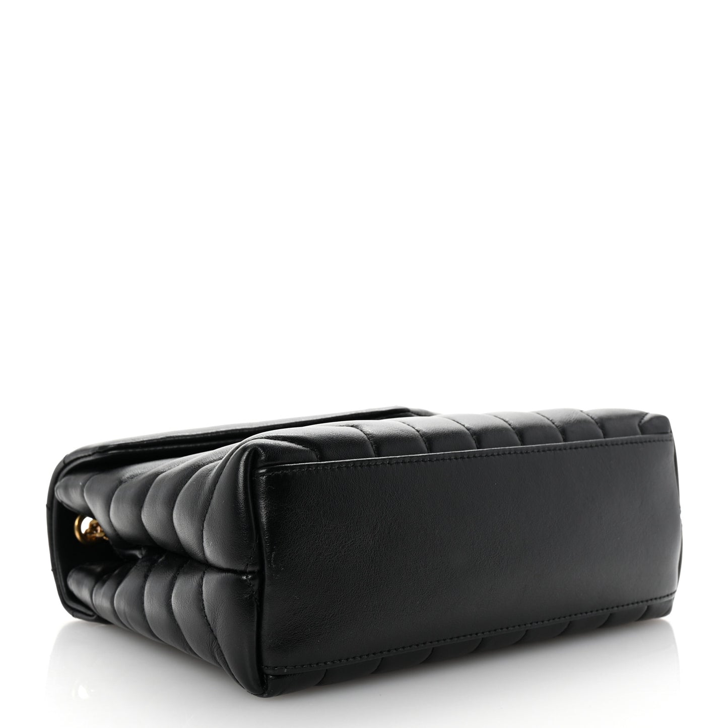 Calfskin Y Quilted Monogram Small Loulou Chain Satchel Black