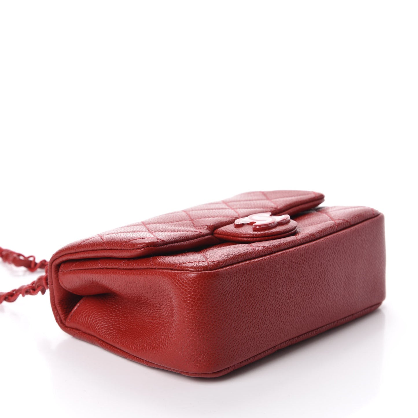 Caviar Quilted Mini Incognito Square Flap Red
