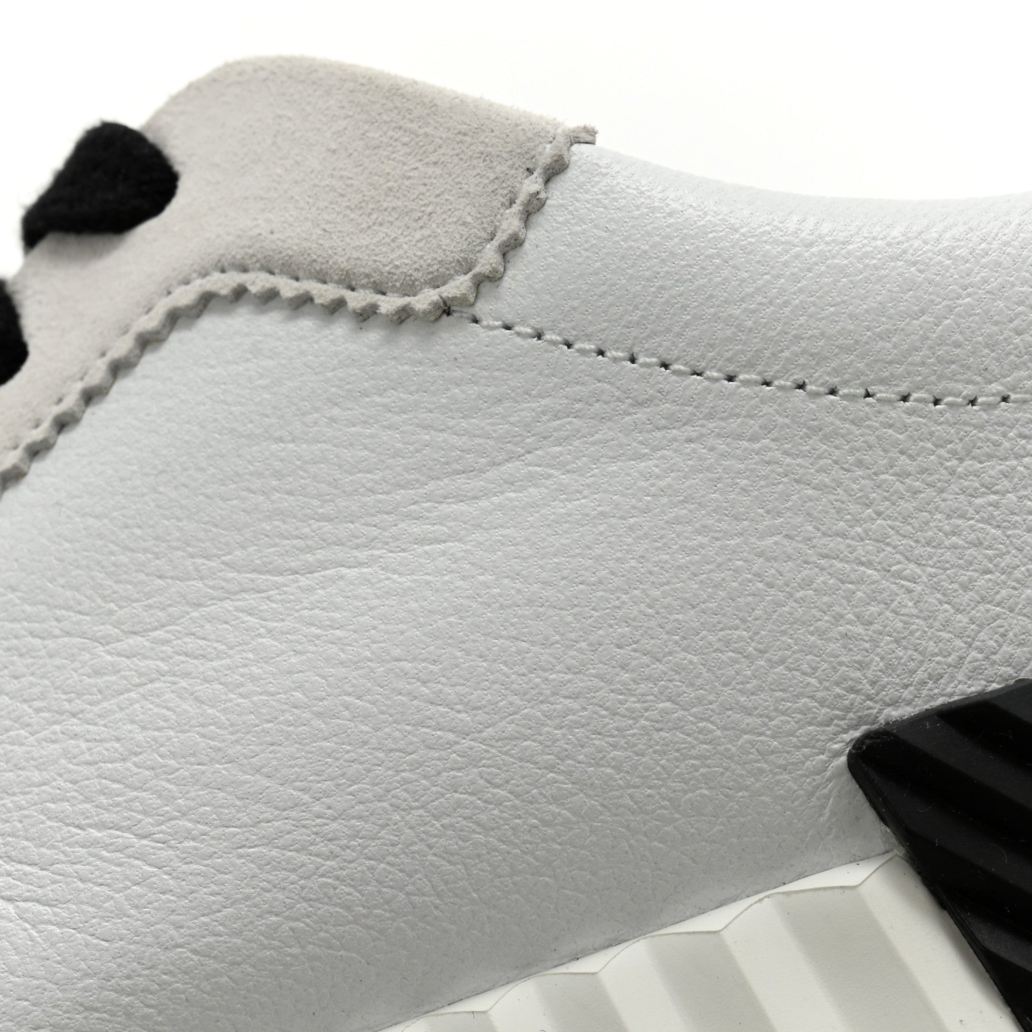 Hermes Goatskin Suede Goatskin Bouncing Sneakers 37 White Black 9 of 10