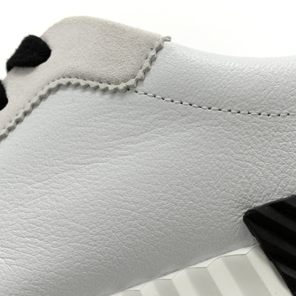 Hermes Goatskin Suede Goatskin Bouncing Sneakers 37 White Black 9 of 10