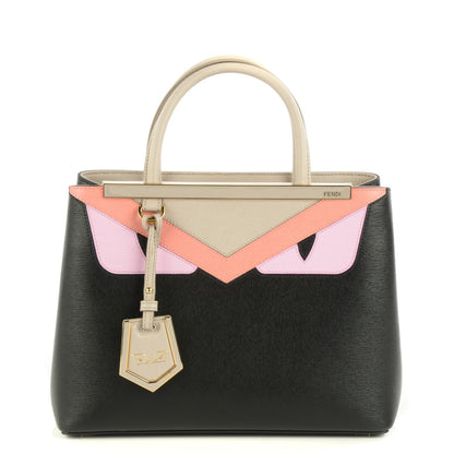 Fendi Vitello Elite Monster Petite 2Jours Tote Multicolor Black Grigio Polvere Multicolor 1 of 7