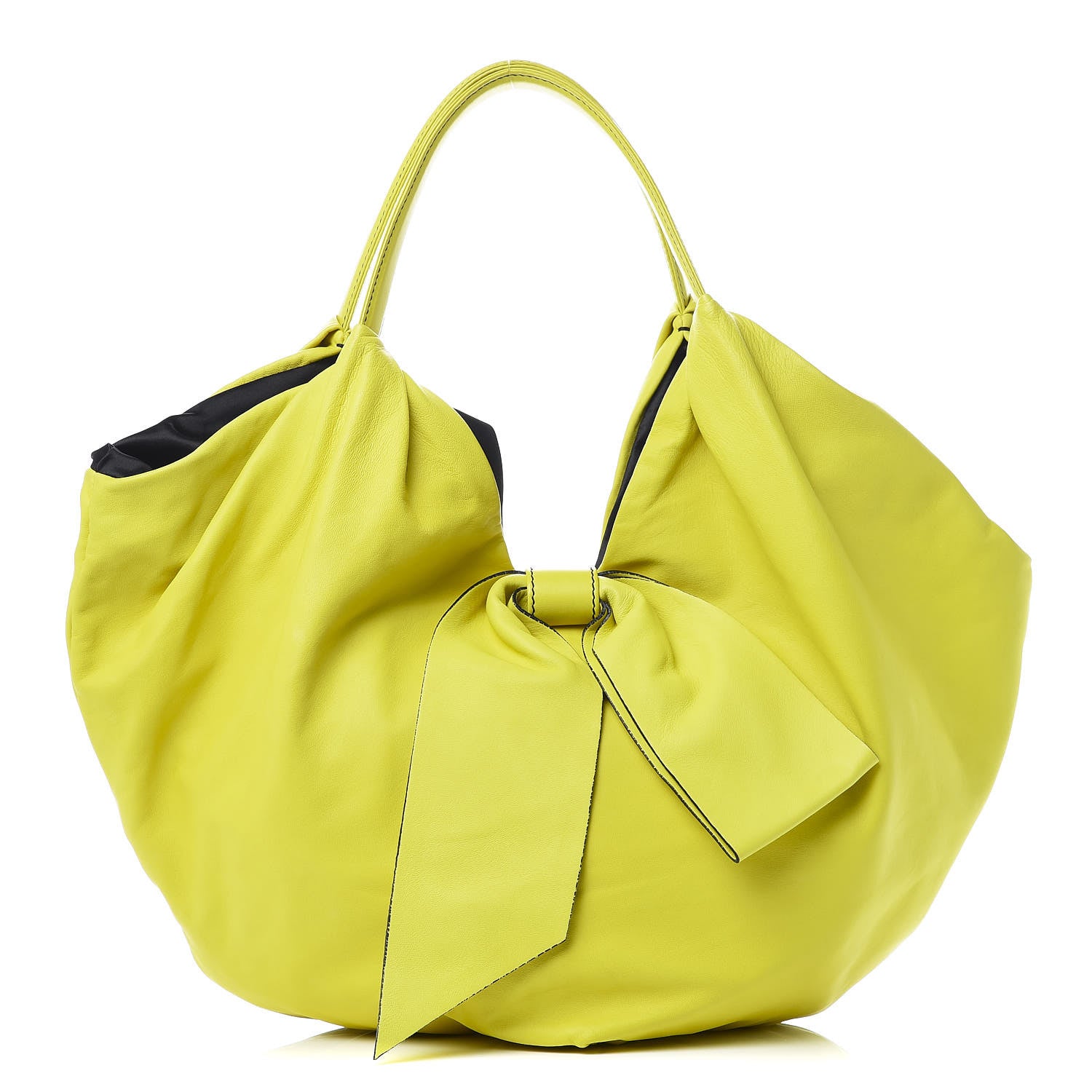 Valentino Garavani Nappa 360 Bow Shoulder Bag Yellow 1 of 9
