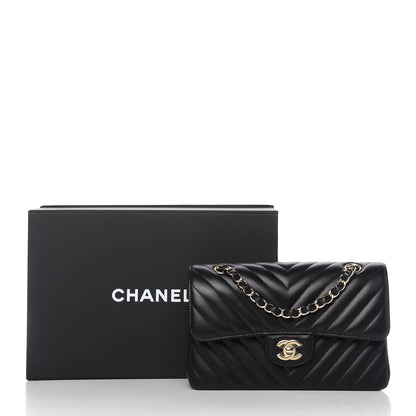 Chanel Lambskin Chevron Quilted Small Double Flap Black 11 of 11
