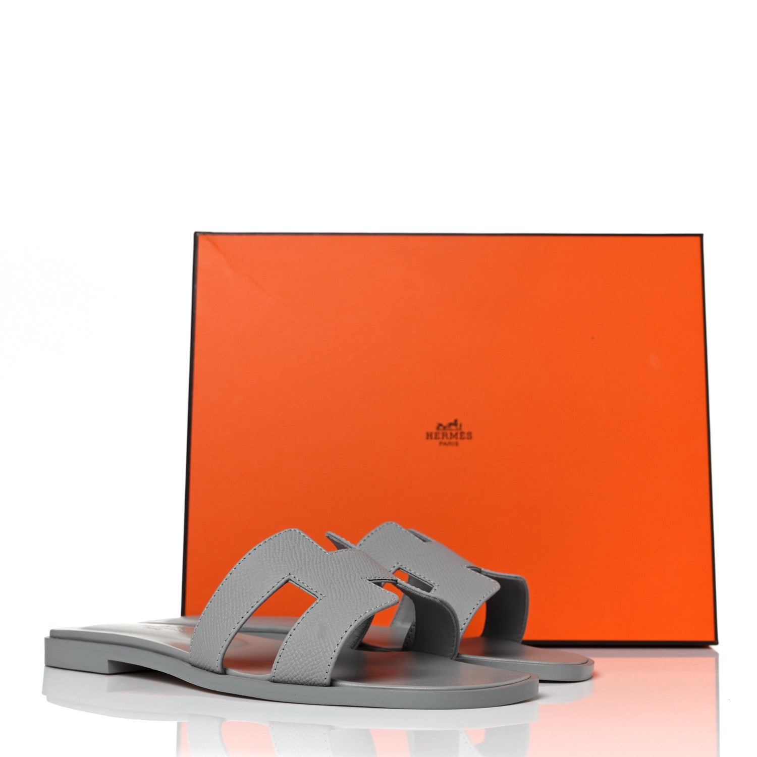 Hermes Epsom Oran Sandals 36.5 Bleu Glacier 9 of 9