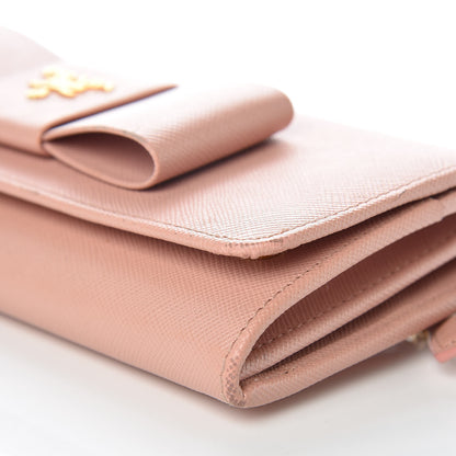 Prada Saffiano Bow Continental Wallet Orchidea 12 of 13