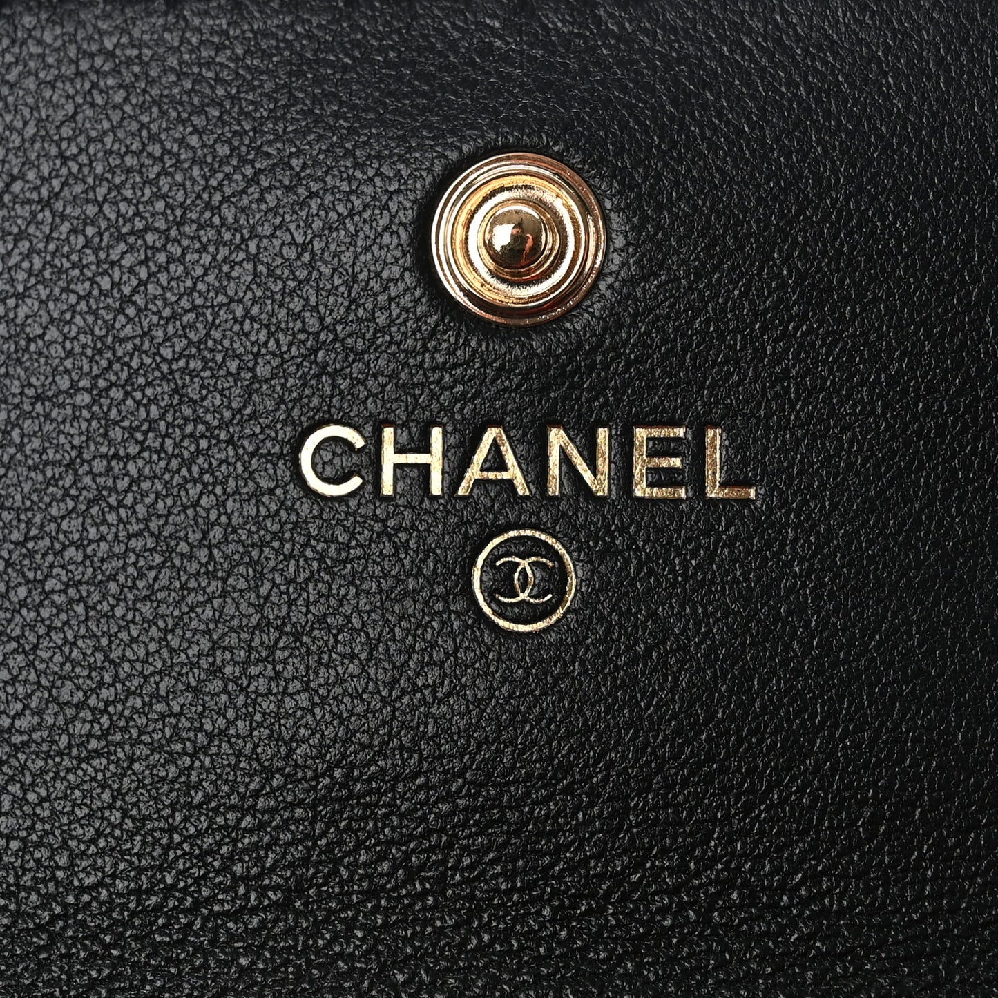 Lambskin Quilted Chanel 19 Flap Card Holder Black
