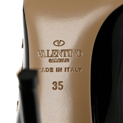 Valentino Garavani Patent Rockstud 100mm Pumps 35 Black Poudre 8 of 9