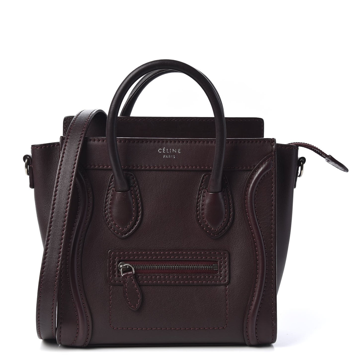 Smooth Calfskin Nano Luggage Burgundy