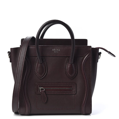 Celine Smooth Calfskin Nano Luggage Burgundy 1 of 10