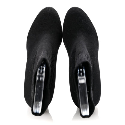 Louis Vuitton Monogram Stretch Fabric Silhouette Ankle Boots 38 Black 2 of 8